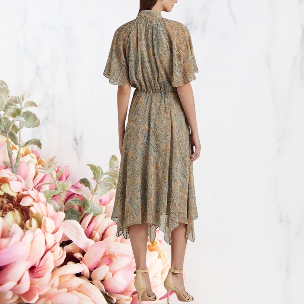 Lauren Ralph Lauren Women's Paisley Georgette Tie-Neck Dress~ NWT! - Picture 3 of 14